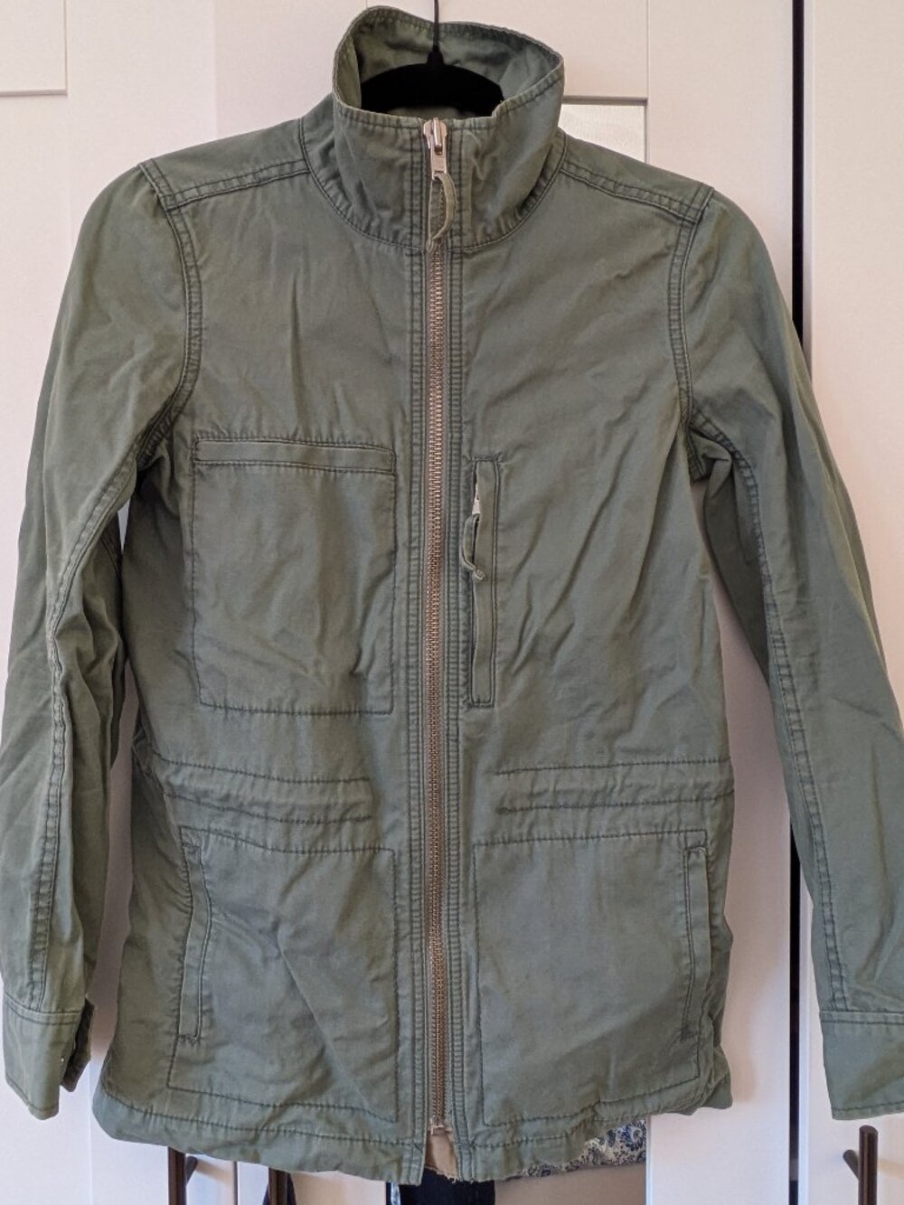 Madewell olive green 100% cotton chore utility jacket size XS